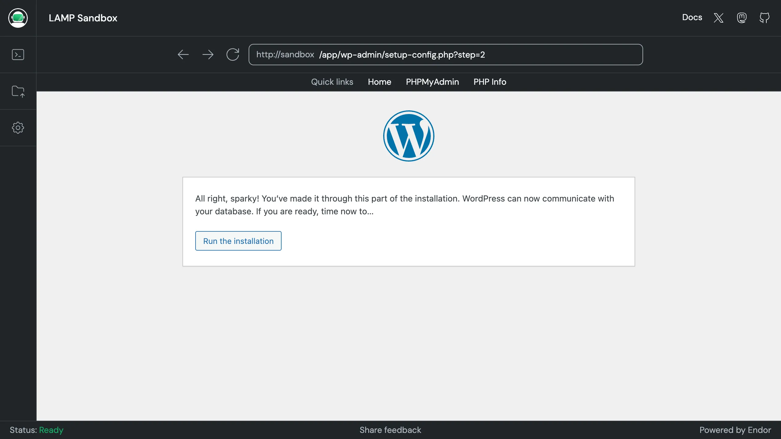 WordPress setup 2